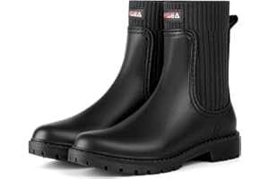 HISEA Short Rain Boots for Women Waterproof Chelsea Boots Rubber Garden Shoes for Ladies with Comfort Insole Lightweight Fashion