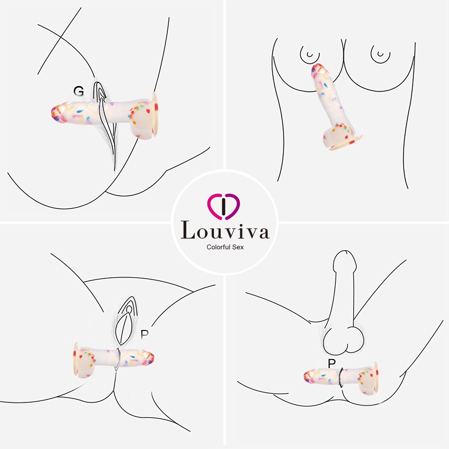 Massage de Gelee en Silicone Ventouse Forte Jouet Homme Realiste Dildo pour les Femmes Poli Louviva