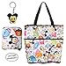 DIYJewelryDepot Foldable Shopping Bags Reusable Extra Large Grocery Bag w/ Zipper + Keychain (Tsum Tsum White)