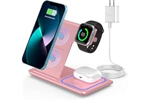 Wireless Charger Station,RUI MAI LAI 3 in 1 Wireless Charger for Apple iPhone/iWatch/Airpods,iPhone14 13/12/11 (Pro, Pro Max)/XS/XR/XS/X/8(Plus),iWatch 7/6/SE/5/4/3/2,AirPods 3/2/pro