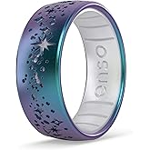 Enso Rings Etched Classic Silicone Rings - Etched Space Collection - Comfortable and Flexible Design