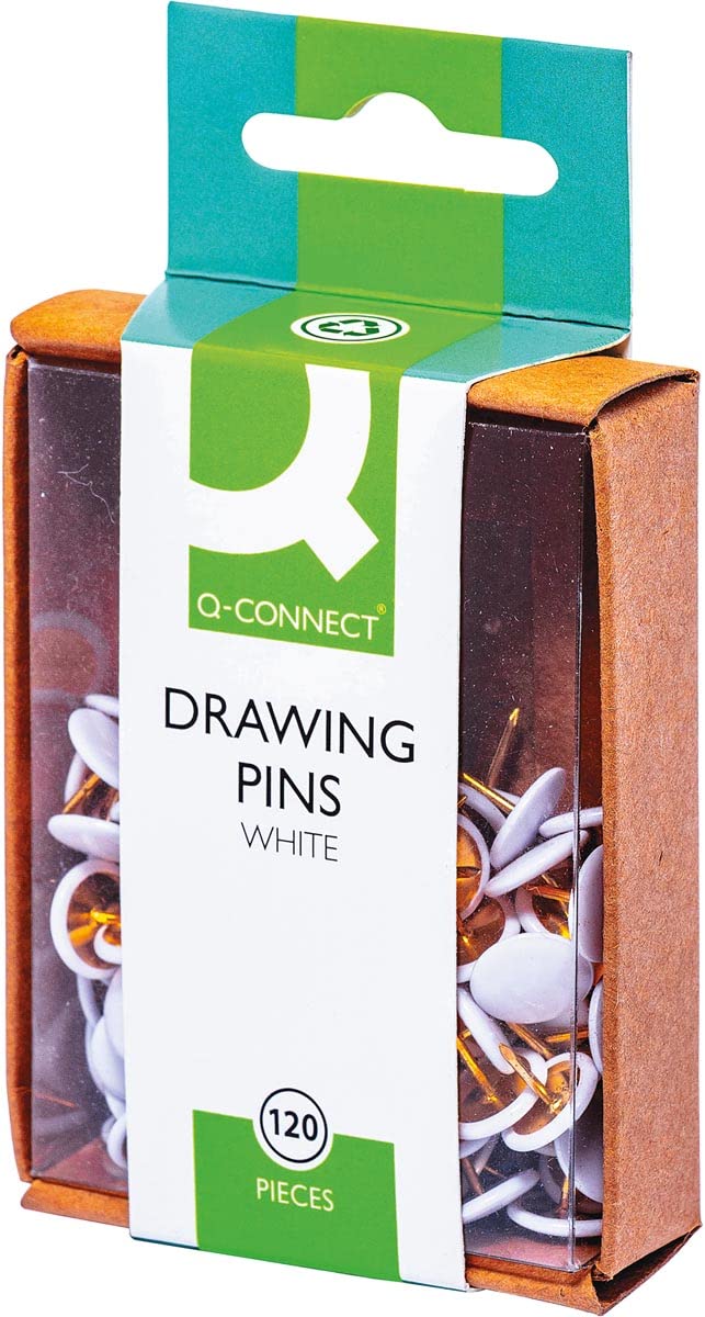 Q-Connect Drawing Pins White (1200 Pack) KF02019Q