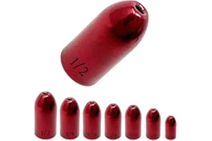 Reaction Tackle Tungsten Worm Weights for Bass Fishing - Bullet Shaped Sinkers/Fishing Weights - for Texas Rig and Carolina Rig/Size Stamped