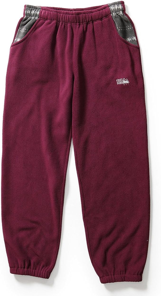 Amazon ファーストダウン First Downウォームパンツ フリースパンツ ゆったり スウェット ボトムス ルームウェア リラックスタイム 秋冬 総ゴム 裾ゴム 雪柄チェック使い イージーパンツ メンズファッション カジュアル メンズ Ll ワイン ショート ハーフパンツ 通販