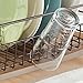 mDesign Alloy Steel Sink Dish Drying Rack Holder w/Plastic Swivel Spout Drainboard Tray - Dish Rack/Dish Drainer Storage Organizer for Kitchen Counter - Holds Cups - Concerto Collection - Amber/Bronze