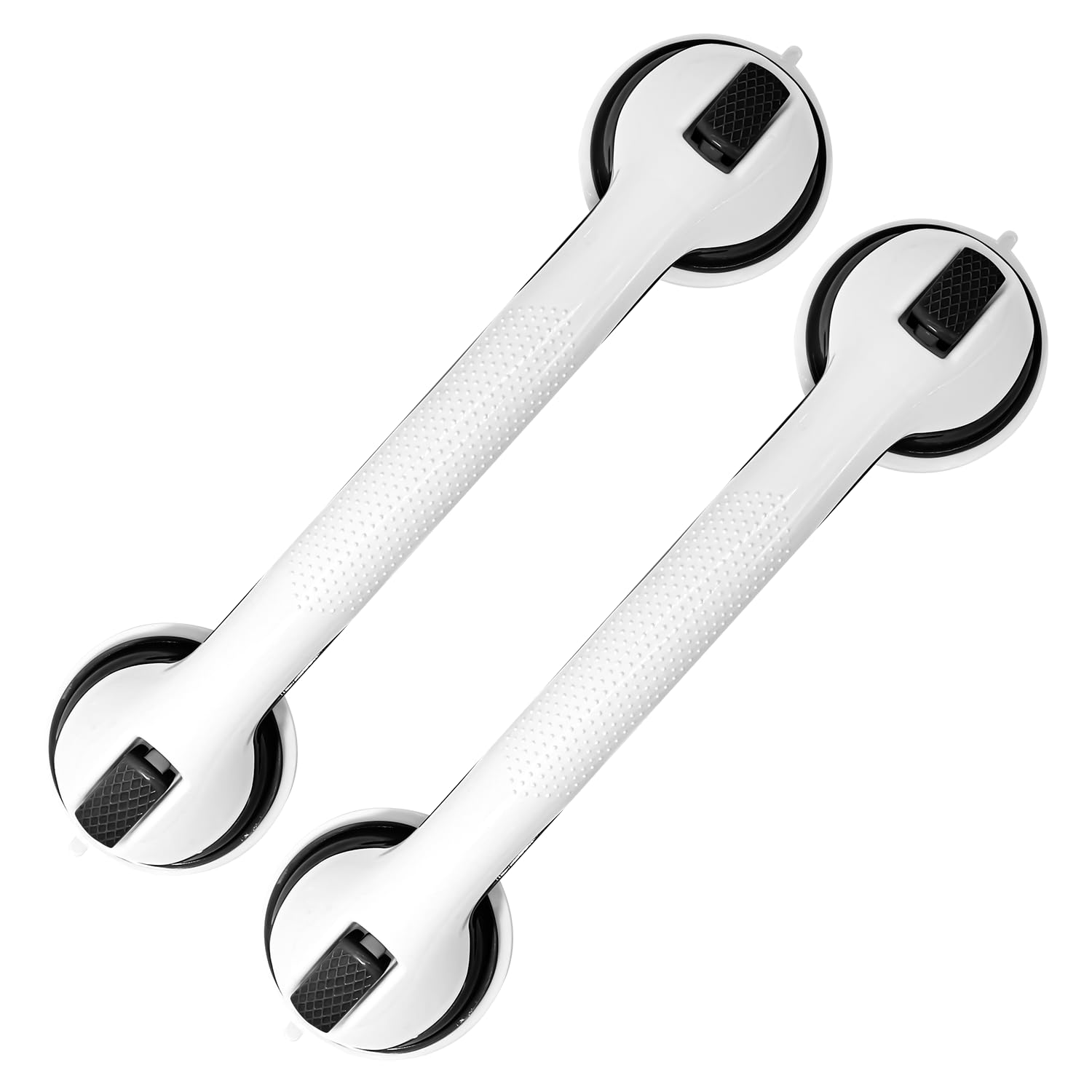 View 1 of 2-Pack Grab Bars for Bathtubs and Showers, 16 inch Shower Handle Suction Shower Bar, Safety Bars for Shower Chair, Bathroom Grab Bar for Senior?No Drilling Removable (Black, 16 inch)