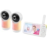 VTech Smart Wi-Fi 1080p 2-Camera 360&deg;-Pan-and-Tilt Video Baby Monitor System with 5-in. Display, Night-Light, and Remote Access, RM5766-2HD