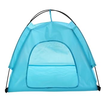 TOYMYTOY Polyester and Glass Fiber Portable Folding Pet House Tent for Large Dogs (Blue)