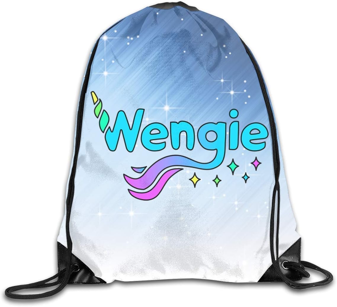 Lightweight Foldable Large Capacity Wengie Gym Drawstring Backpack Shoulder Bags