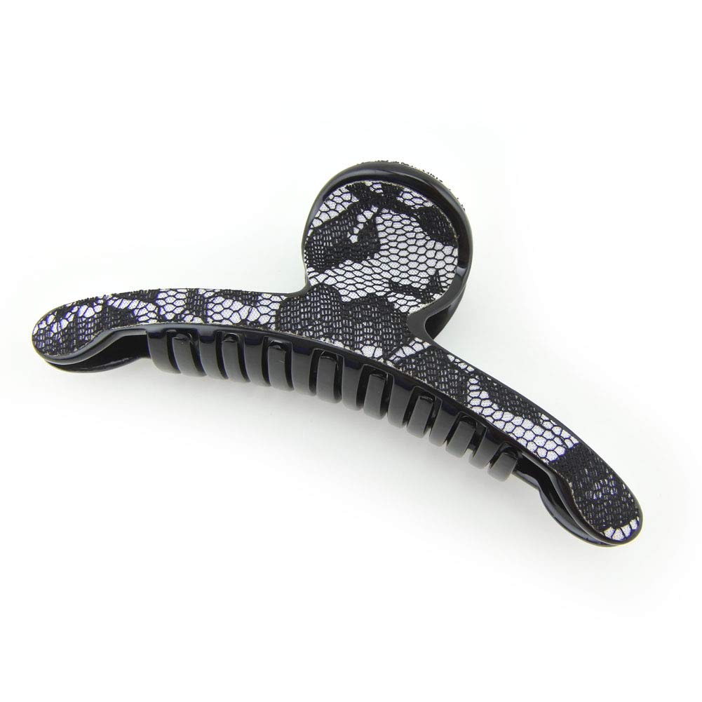 Meilliwish Beautiful Hair Claw Clip for Women Girls 1 PCS(D93)(Silver)