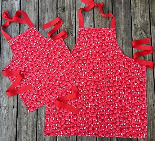 Mommy and Me Matching Red Apron Set