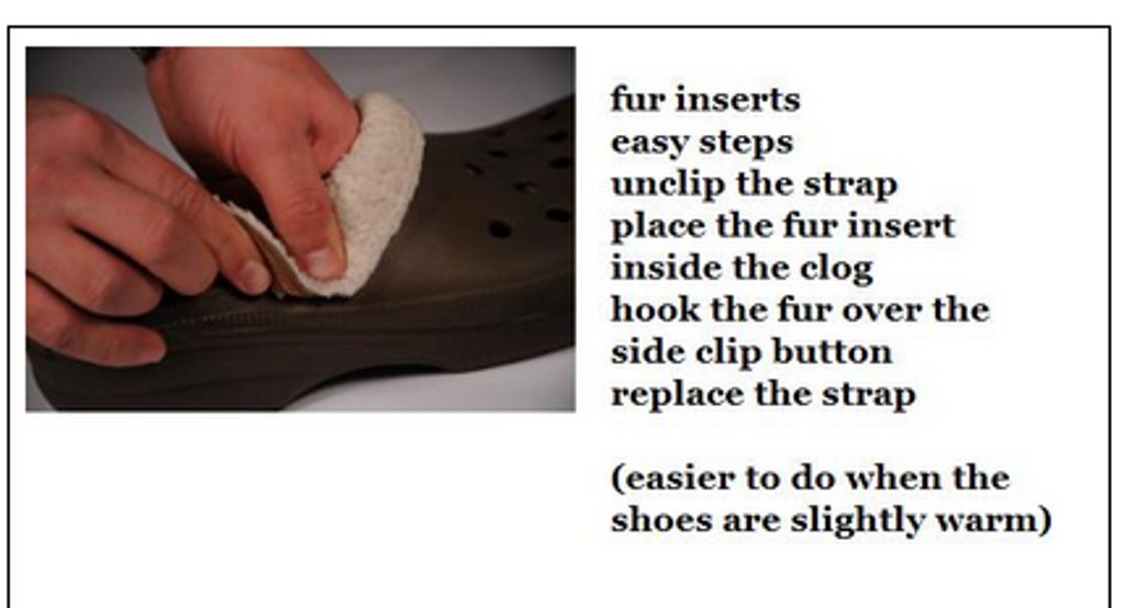 replacement insoles liners for clogs crocs mules style shoes black fur for a furry lining