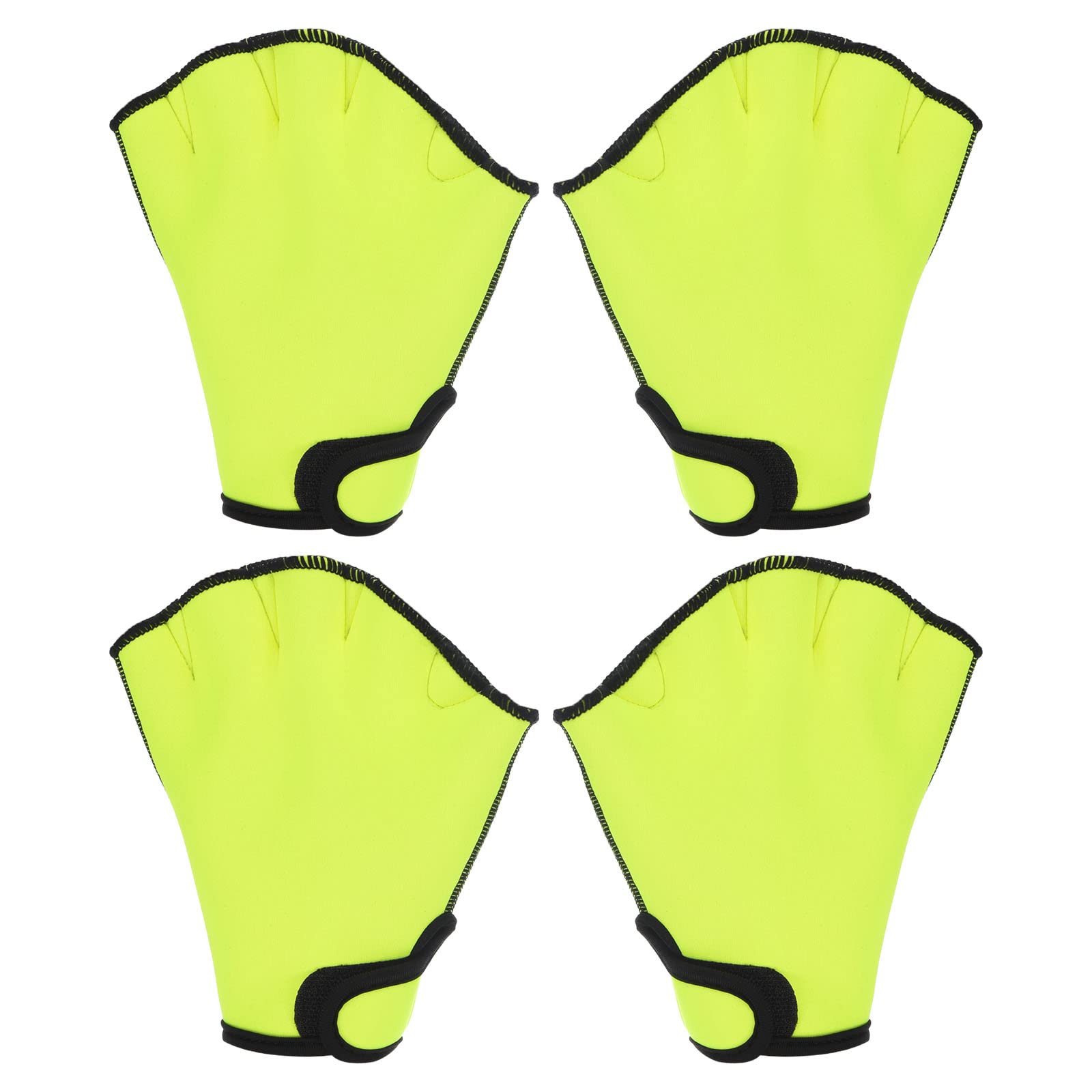 PATIKIL Webbed Swim Gloves, 2 Pairs Unisex Swimming Resistance Gloves Water Resistance Training Accessories for Swimming and Diving, M, Yellow