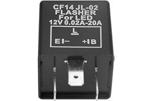 POCREATION CF14 3 Pin LED Flasher Relay, 12V Turn Signal Light Hyper Flash Fix, Plug and Play, for Car and
