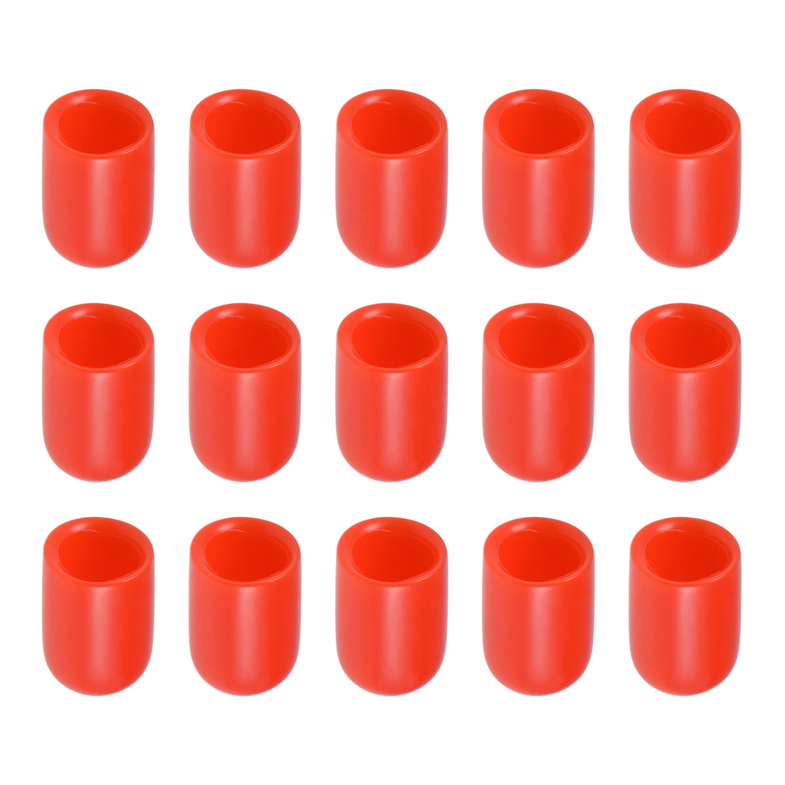 Rebower Screw Thread Protector Cover Rubber End Caps, [for Screw, Bolt] - 5/16" ID/Red/80 Pcs