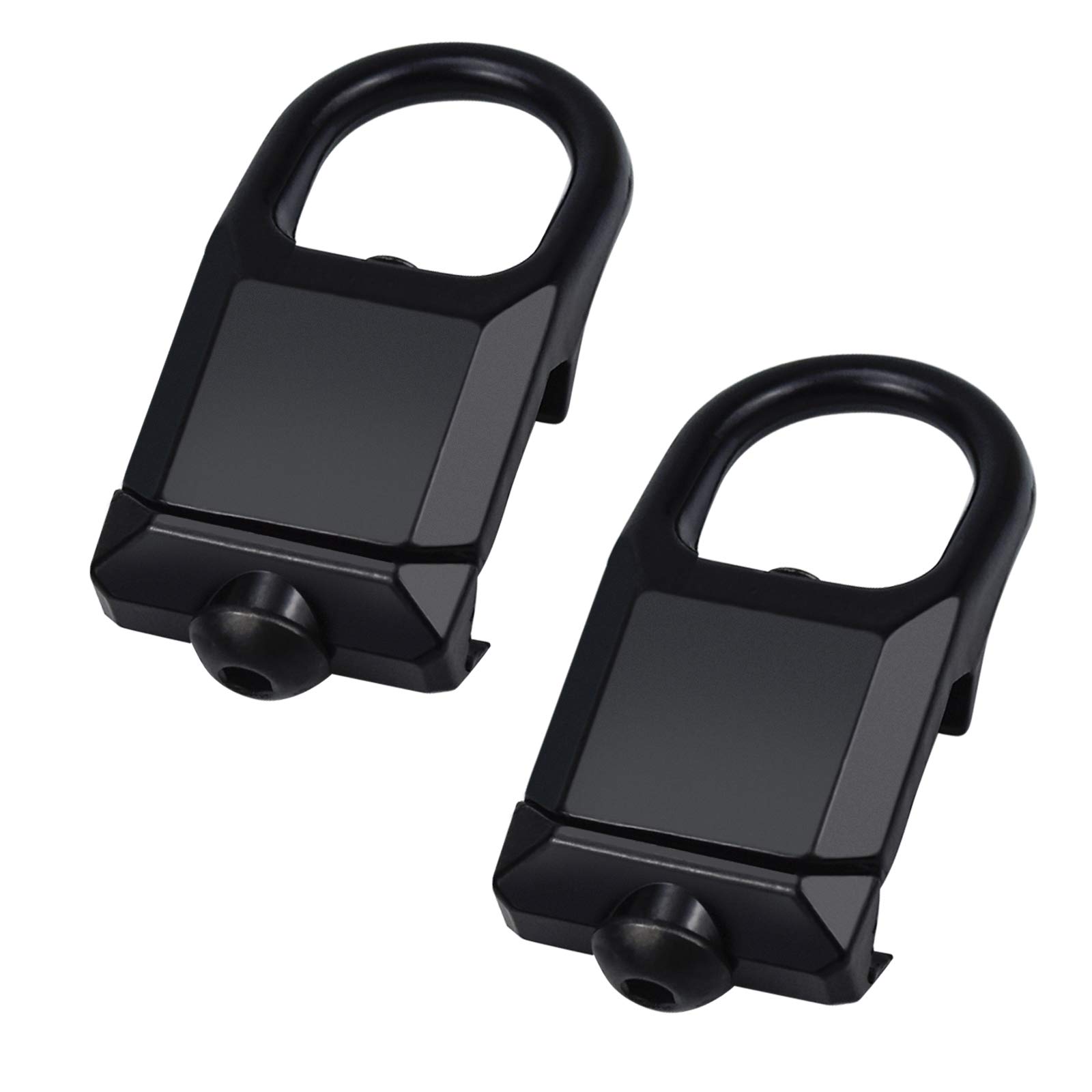 Aprilye 2 Pcs Tactical Clip Loop, 20mm Steel Sling Mount Adapter for Camping Hiking Shooting - Black