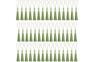 100 Pcs Tassels Silky Tassels for DIY Craft Home Décor Handmade Bookmarks Tassels Army Green