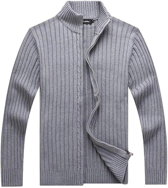 Amazon ニットカーディガン メンズ セーター カーディガン 無地 ジップアップ ハイネック ジャケット 長袖ジップ 防寒 大きいサイズ 秋 冬 カーディガン 通販