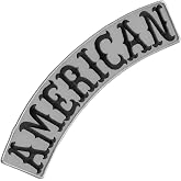 VEGASBEE&reg; American Embroidered Iron-On Patch TOP Rocker 12" USA | Perfect Embroidery for Biker Jacket Rider Vest, Well-made Large Size 12" USA