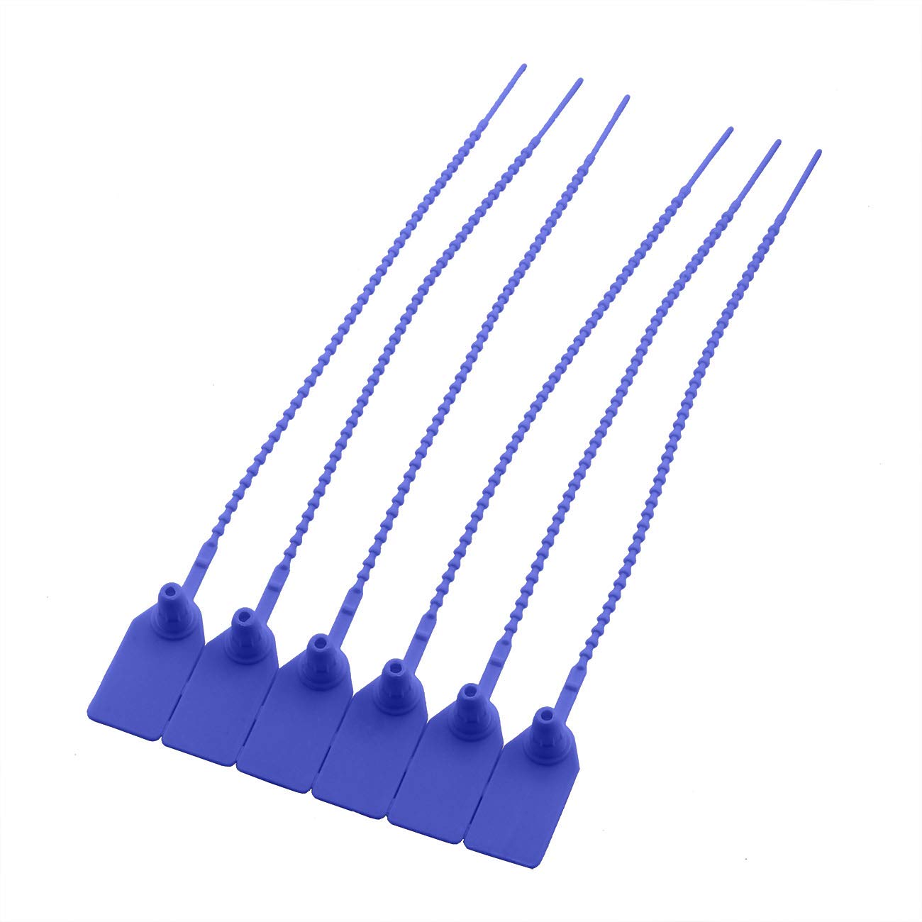 PZRT 50pcs Plastic High Security Seal With Metal Insert Adjustable Self-Locking Pull Tight Cable Ties Tags Disposable Wire Padlock for Cargo Container Seal Lock Blue