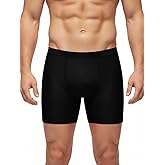 DEVOROPA Men's Swim Jammers Athletic Swimwear Racing Training Team Swimsuit Lap Competition Long Swimming Shorts Size 28-40