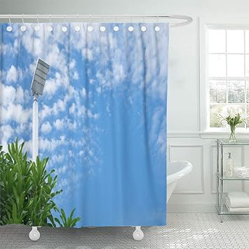 Amazon Com Semtomn Shower Curtain Lamp Post Electricity Industry