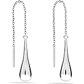 LeCalla 925 Sterling Silver Long Drop Earrings for Women | Lightweight Long Tassel Chain Threader Drop Dangle Earring for Women