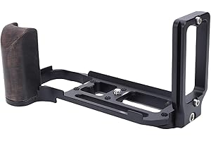 Tbest L Plate Camera Hand Grip Vertical Bracket for DF Micro Single Aluminum Alloy Blackwood Handle (Black)