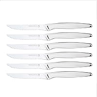 HENCKELS 6 Piece Kitchen Steak Knife Set, Premium Silver, Stainless Steel Serrated Cutlery Set, German Engineered Informed by