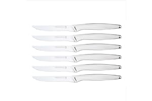 HENCKELS 6 Piece Kitchen Steak Knife Set, Premium Silver, Stainless Steel Serrated Cutlery Set, German Engineered Informed by
