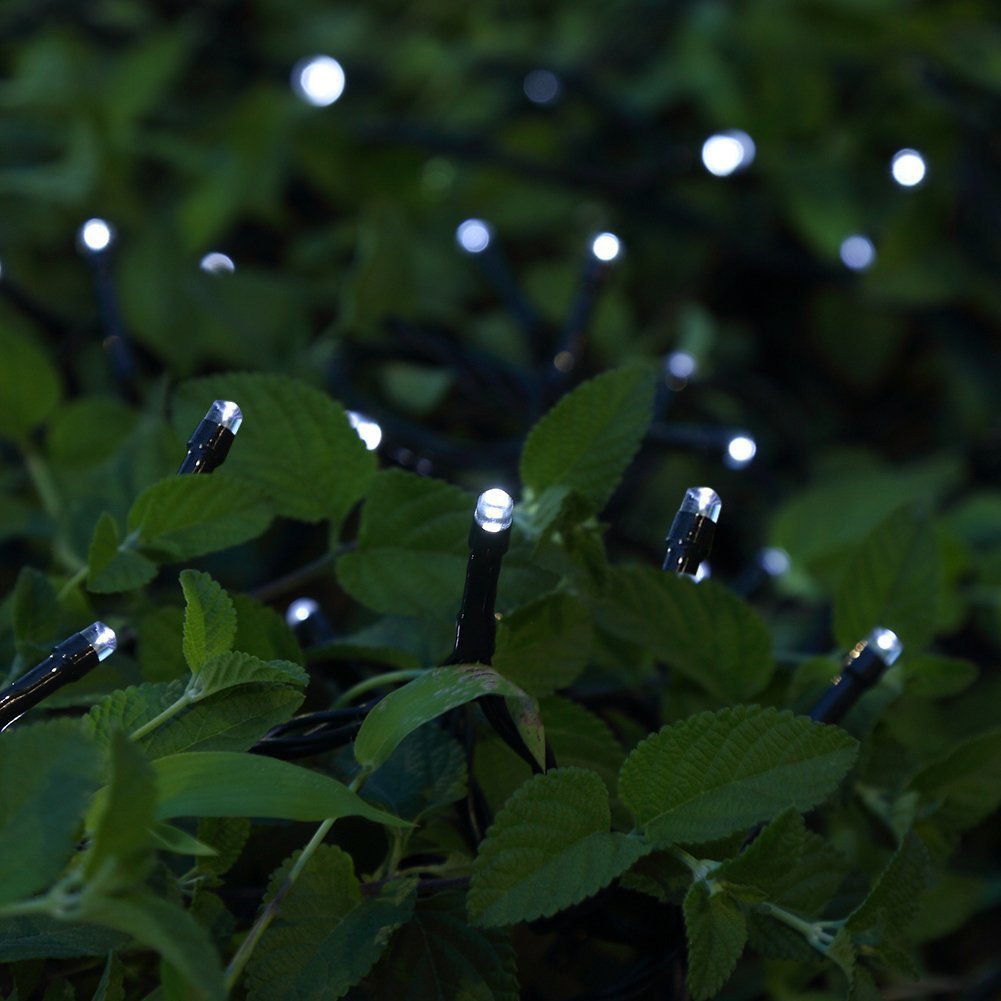 Solarmks Outdoor String Lights Solar Fairy Lights 220 Led ,77 ft 8 Modes Solar Lights Outdoor Waterproof Decorative Lights for Outdoor Fairy Garden, Christmas Solar Tree Lights (White)