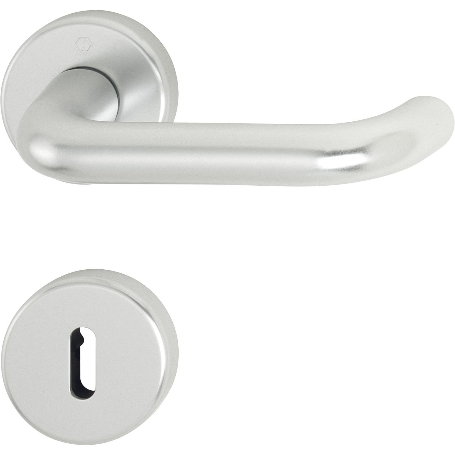 Hoppe Paris Door Handle Set with Rosette BB Deadlock, Anodised Silver, 3280520