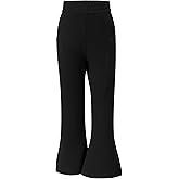 DUONITITI Girls Flare Pants Elastic Waist Uniform Bell Bottoms Dress Pants with Side Pockets
