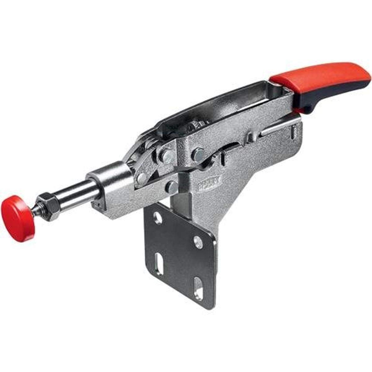 BESSEY STC-IHA15 Horizontal in-Line Face Mount Nickel Plated Auto-Adjust Toggle Clamp Vertical Flange, Silver