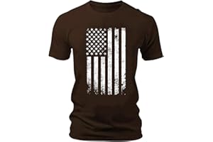 Generic Men's Independence Day Flag Printed Short Sleeve Crewneck T-Shirt Fashion Casual Breathable Tees Quick Dry Soft Shirt