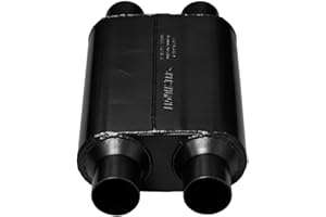 NEW FLOWMASTER 40 SERIES CHAMBERED MUFFLER,OVAL,BLACK,DUAL 2.5" INLET & OUTLET,19" OVERALL LENGTH