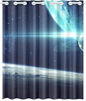 YXUAOQ Cortinas Opacas Sala de Estar Arte cósmico Ciencia ficción Papel