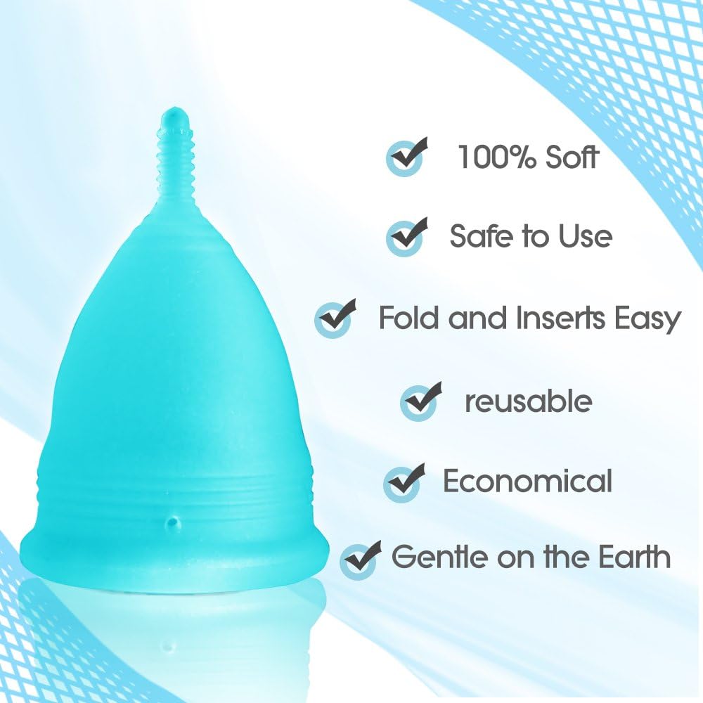Blossom Menstrual Cup Say No to Tampons. Get Blossom Cups for Menstrual (Small, Blue): Health & Personal Care