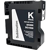 YOUEXPERT SG500 SG1000 Black High Yield New Sublimation Ink Cartridge Compatible with Sawgrass Virtuoso SG500 SG1000 Printer (1 Black, 60ML)