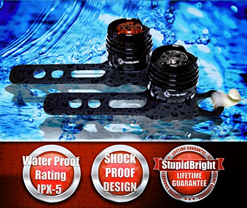 Stupidbright SBFR-1 Strap-On Micro LED Front & Rear Bike Light Set (2 Pack: WHITE & RED) - Thumbnail 5