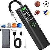 Calmara Z10 Electric Ball Pump for Sport Ball,2000mAh 15 PSI Portable Automatic Air Pump Fast Ball Inflator with 2 Needles,Precise Pressure Gauge for Basketball Football Volleyball Soccer