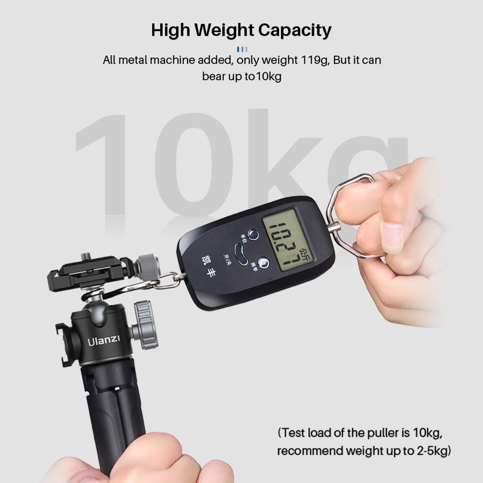 ULANZI U-80L Metal Ball Head Camera Mount Arca Swiss 360 Rotating with Quick Release Plate & Cold Shoe, 22lbs/10kg Load for 1/4