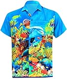 La Leela Men's Aloha Hawaiian Shirt Short Sleeve Button Down Casual Beach Party