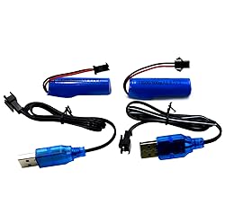 Blomiky 2 Pack 3.7V 500mAh Li-ion Rechargeable