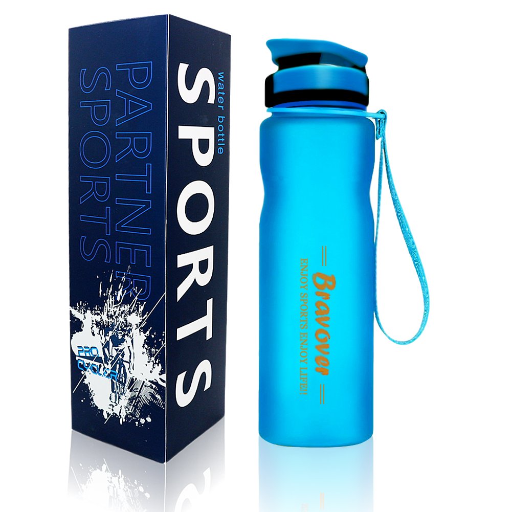 Leak proof bpa free water bottle 1 litre Eco Friendly Plastic - sports bottle for running, gym, yoga, outdoors and camping (Blue)