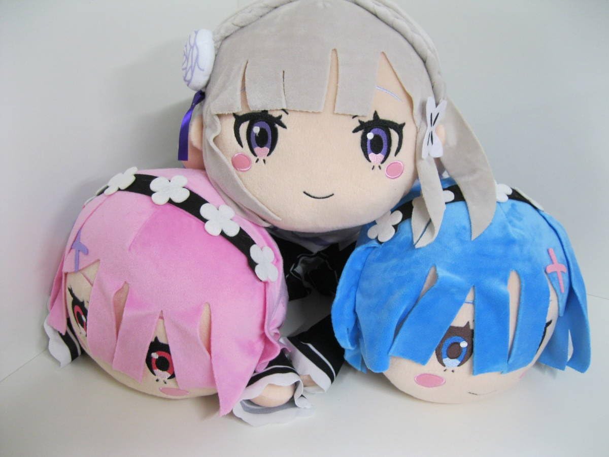 Re ゼロから始める異世界生活 メガジャンボ寝そべりぬいぐるみ エミリア レム ラム Big 約40cm アニメ 萌えグッズ 通販 Amazon