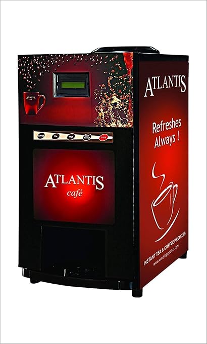 PRASHANT ELECTRICALS Atlantis 2 Lane Tea and Coffee Metal Mini Vending Machine with New Door (Refreshes Always)