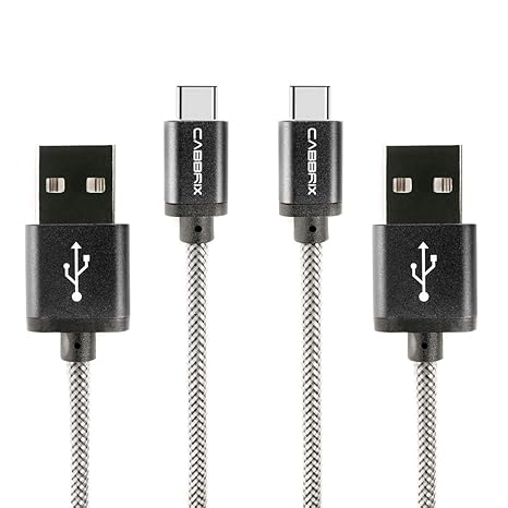 CABBRIX USB C Kabel auf USB [2-Stück] Schwarz 1,5m USB Type C Nylon Ladekabel für Samsung Galaxy S9 S8 Plus Note8 A5 A3 2017 