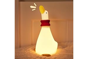 LANUMIONG LED Duck Night Light, 3 Level Dimmable Bedside Touch Lamp, Rechargeable Silicone Duck Squishy Nursery Night Light for Breastfeeding Toddler Room Decor