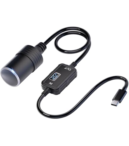 usb cigarette lighter adapter amazon to 12V Car Socket Converter Cable 5V to 12V Step Up for Dash Cam Power Bank Parking Mode : Automotive Lisen: USB C Car Charger